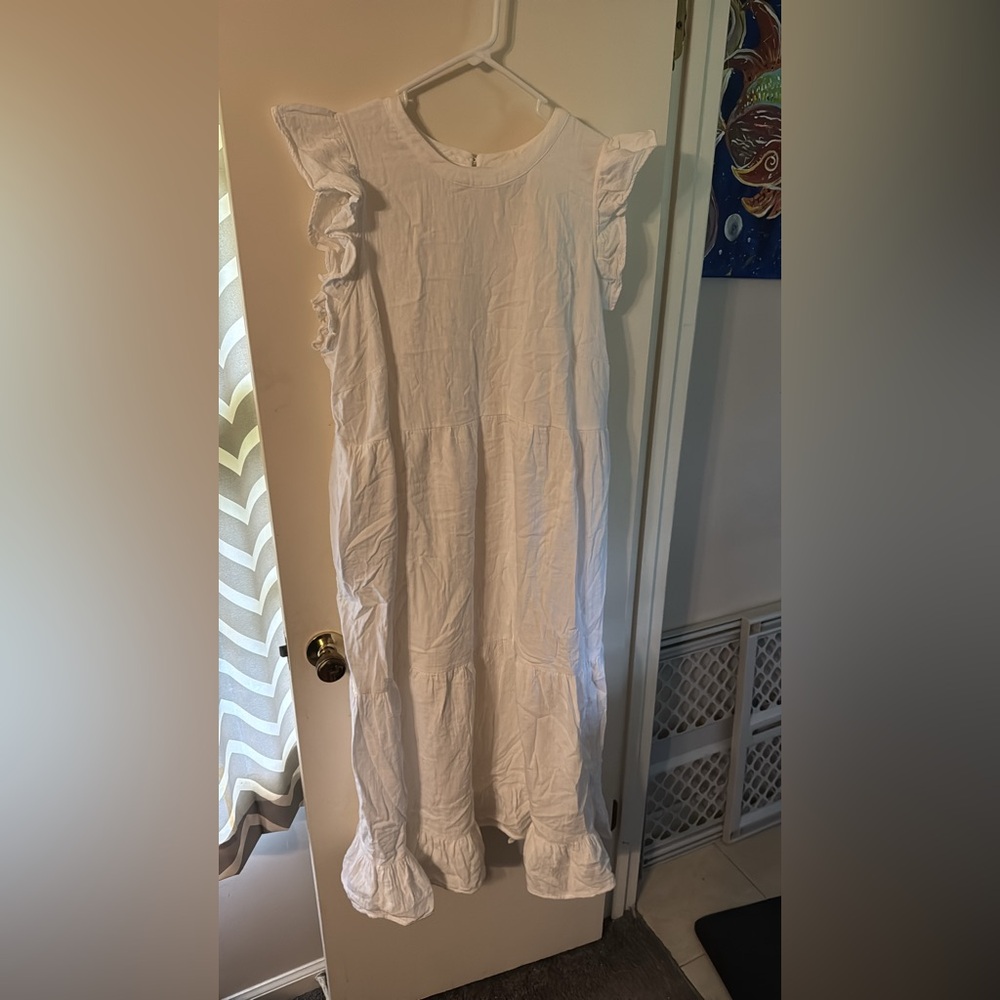 White Ruffled Maxi Dress